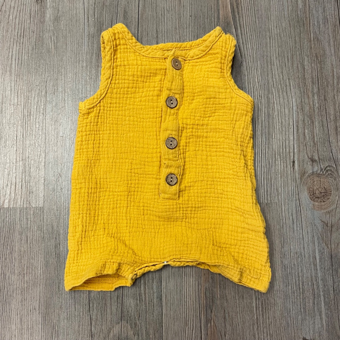 Mustard Childrens Place Muslin Romper, 0-3M