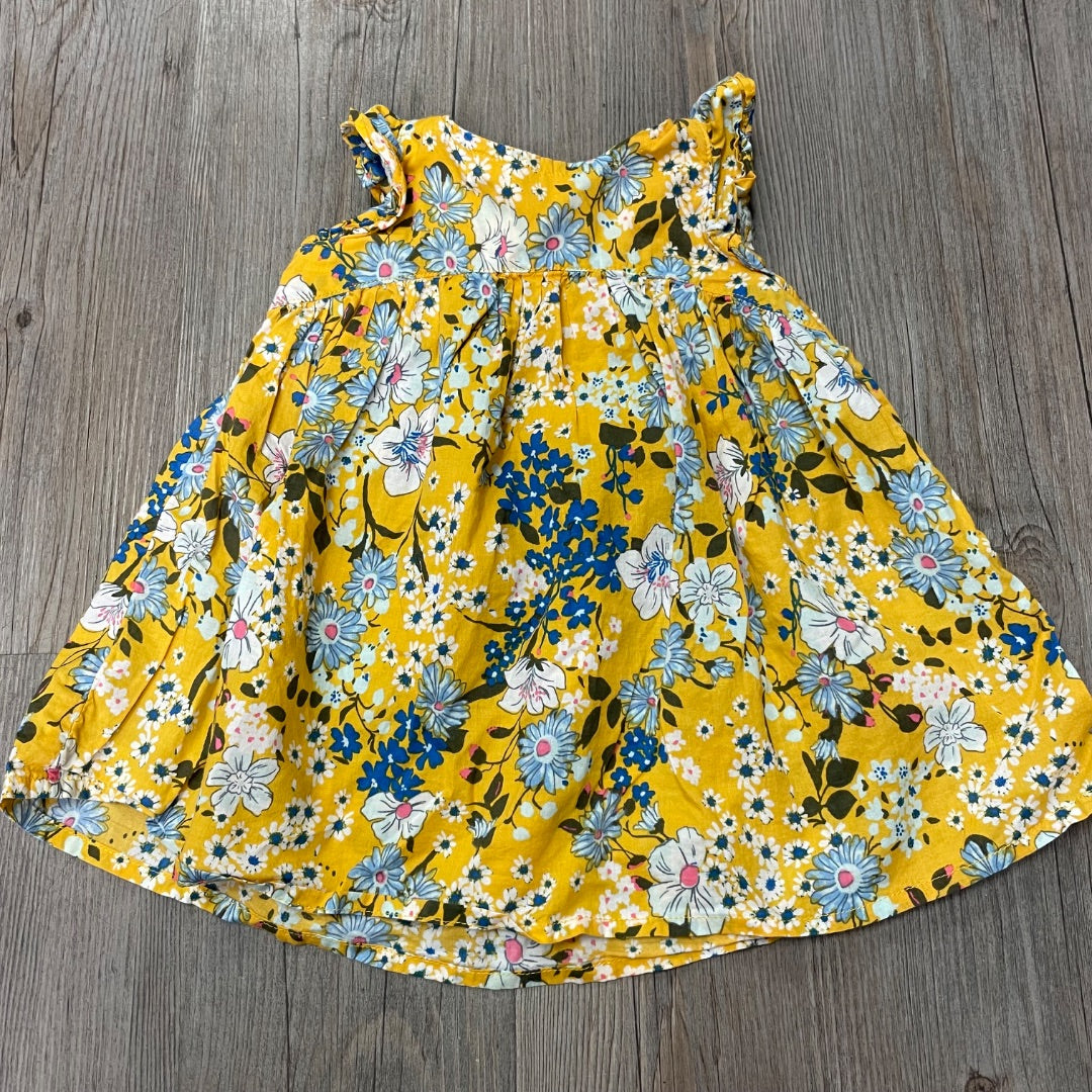 Yellow Floral Dress, 6-9M