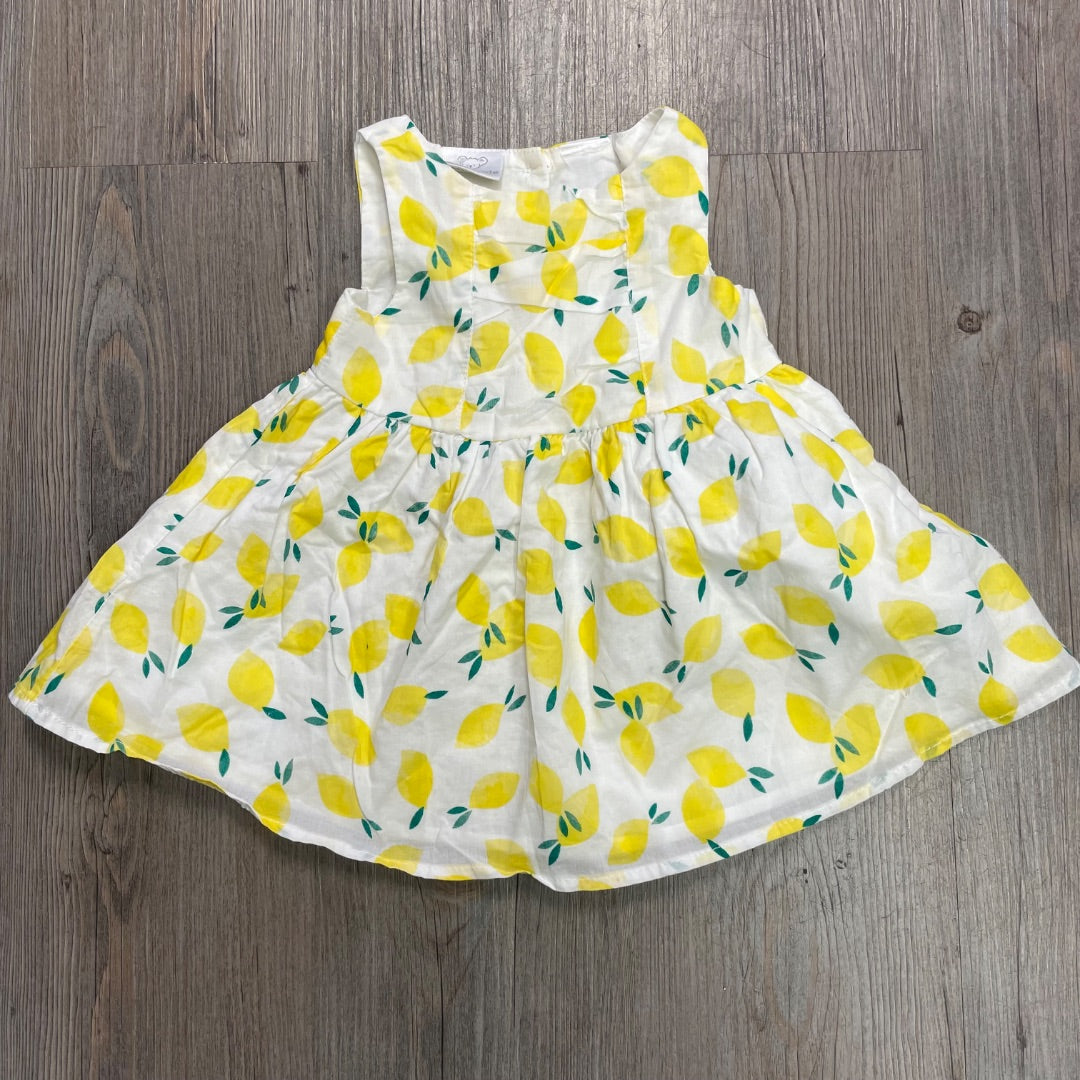Lemon Print Koala kids SSL Dress, 6-9M