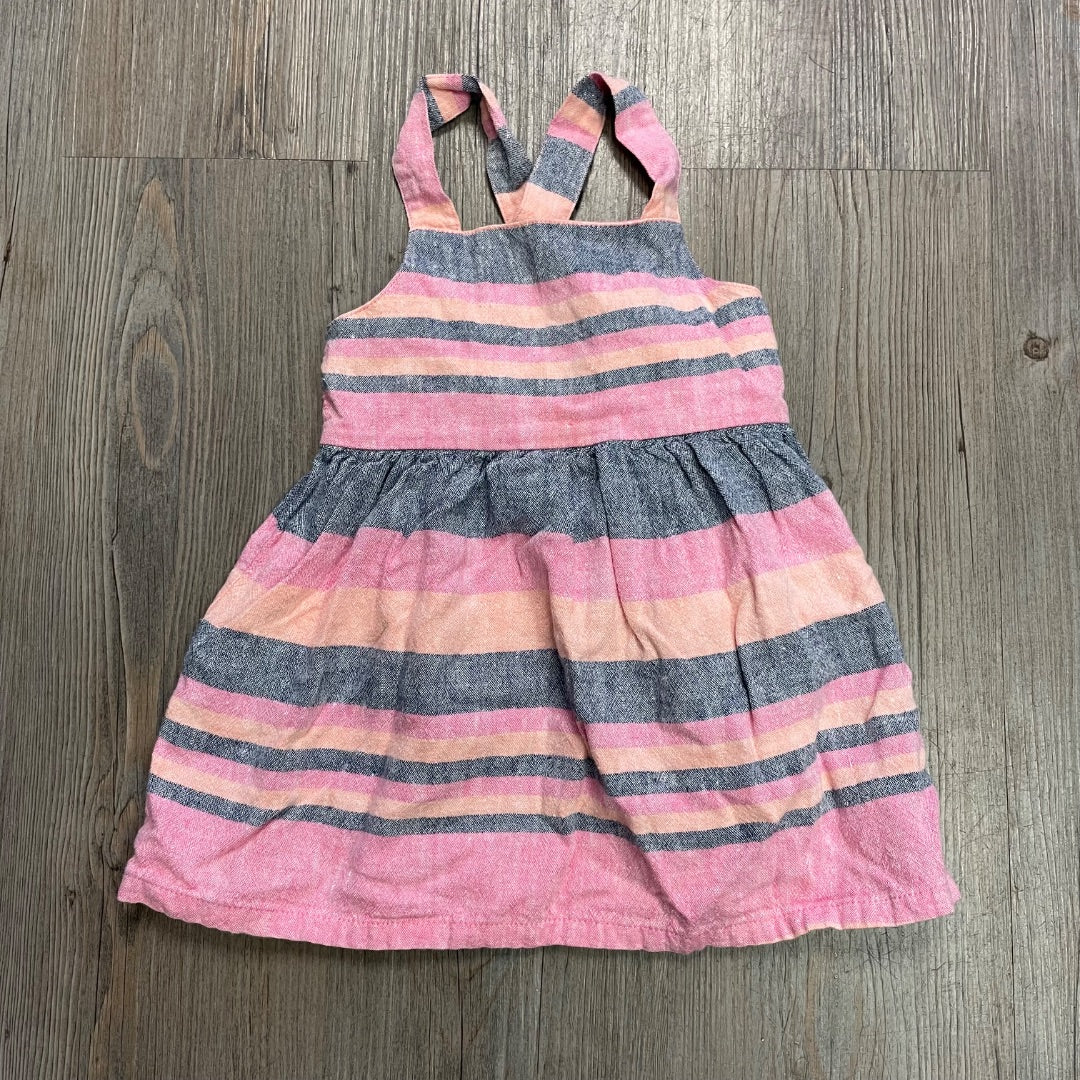 Pink Carters Stripe Dress, 9M