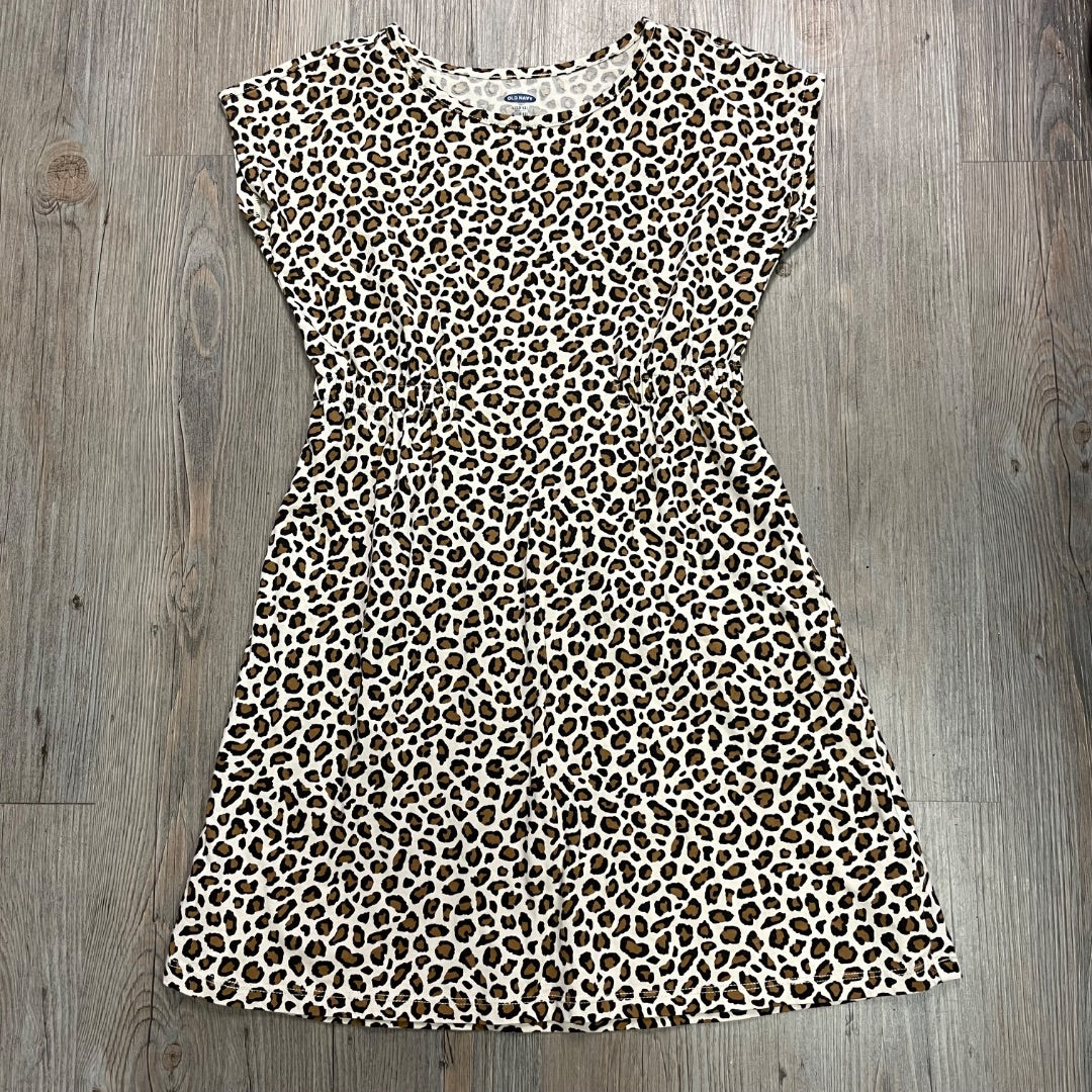 Brown Black White Old Navy Leopard Dress, 10-12Y