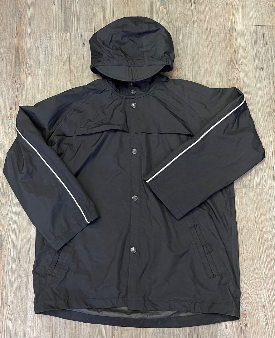 Black Splashy Rain Jacket, 11-12Y