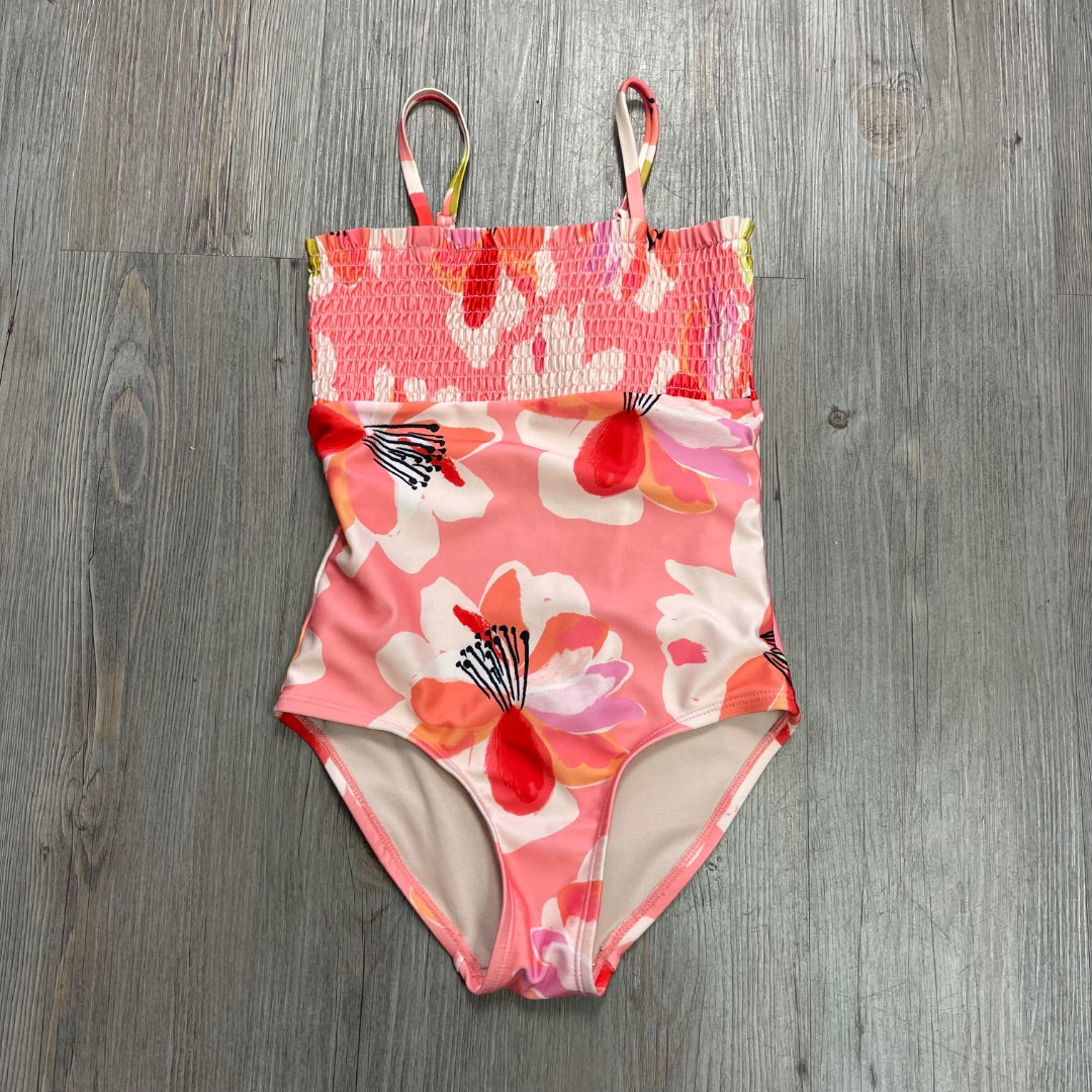 Floral Tea Bathing Suit, 8Y