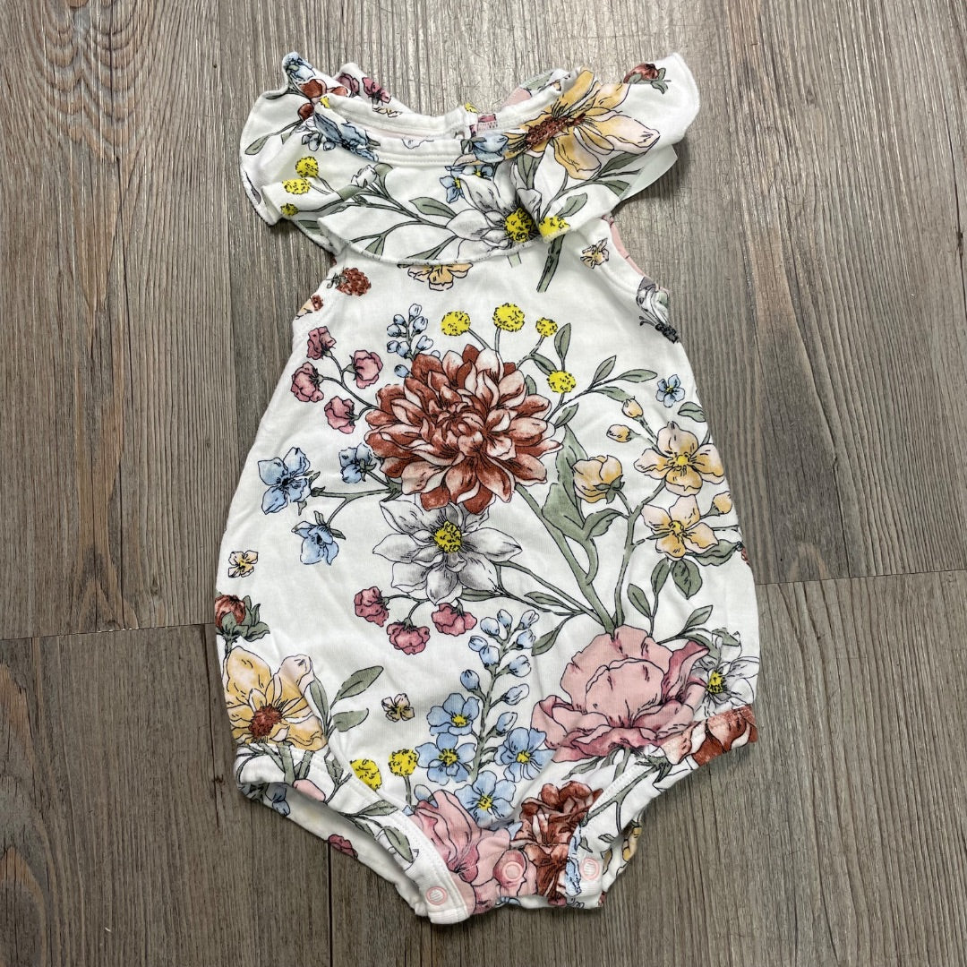 Floral Loulou Lollipop Baby Romper, 0-3M