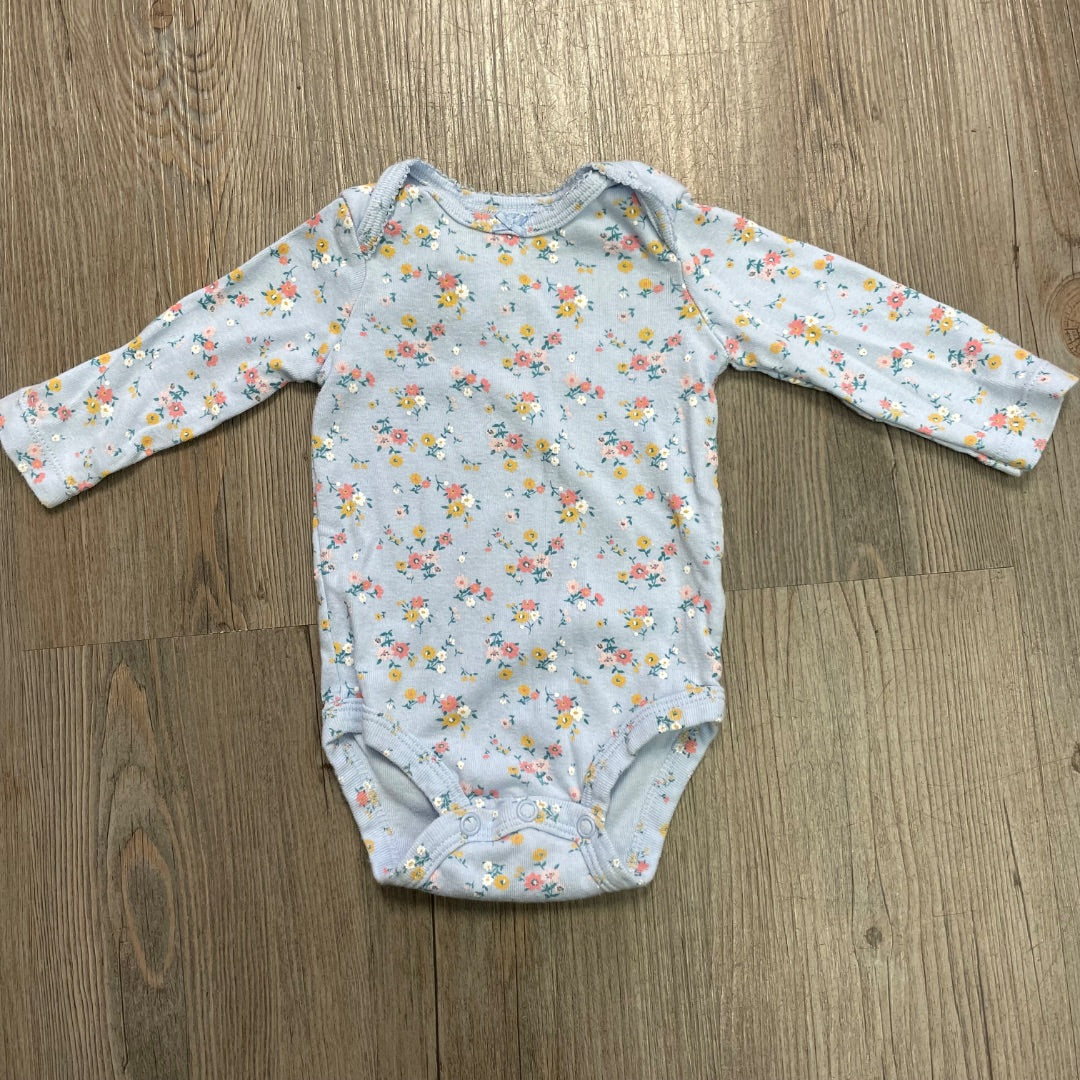 Floral Carters LS Onesie, 0-3M