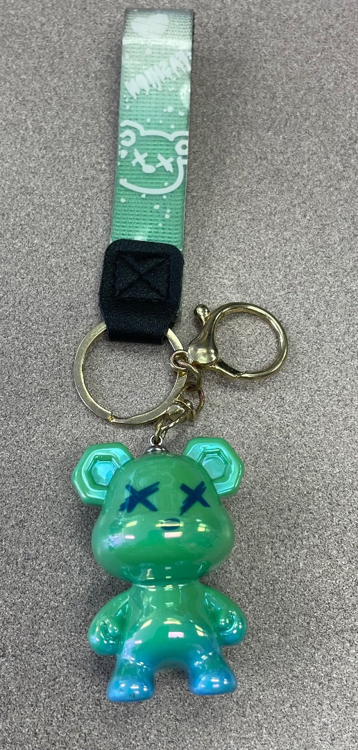 Green Shiny Bear Key Chain, Pre-owned