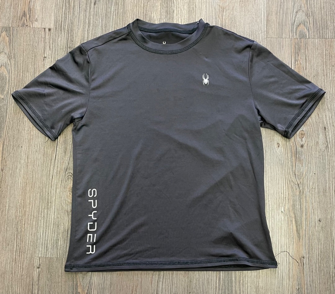 Dark Grey Spyder Rash Guards SSL, 7-8Y