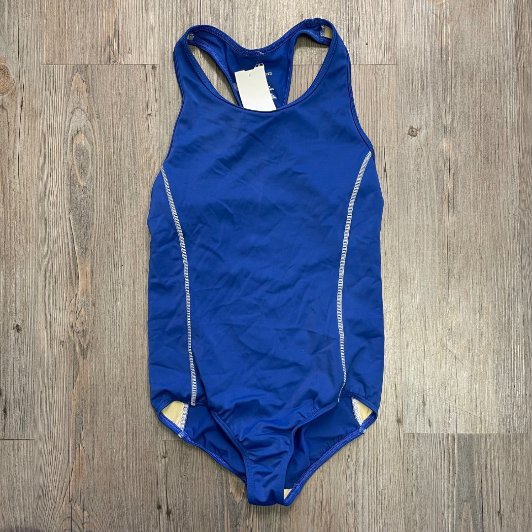 Blue Lands End One Piece Bathing Suit, 12Y