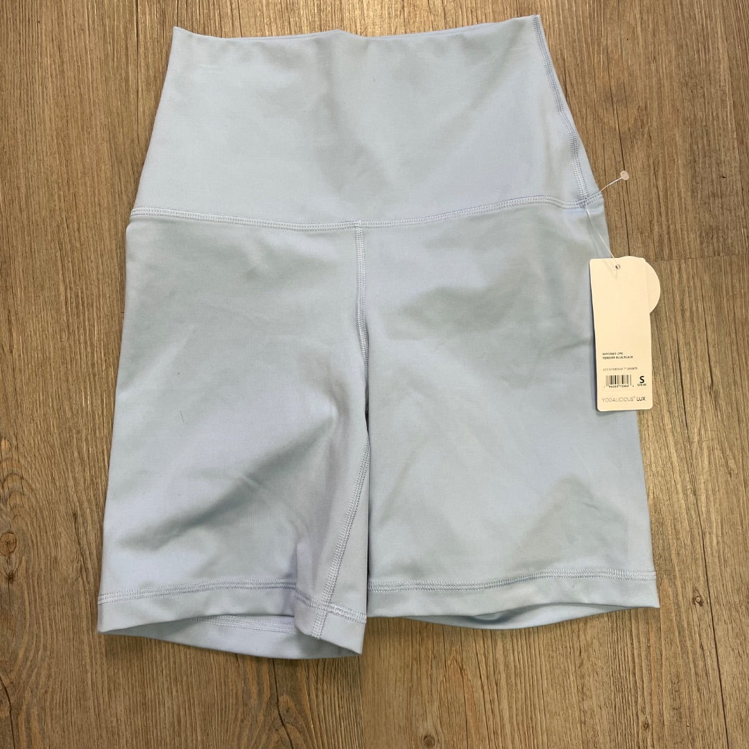 Light Blue Yogalicious Lux Active Bike Shorts, Small