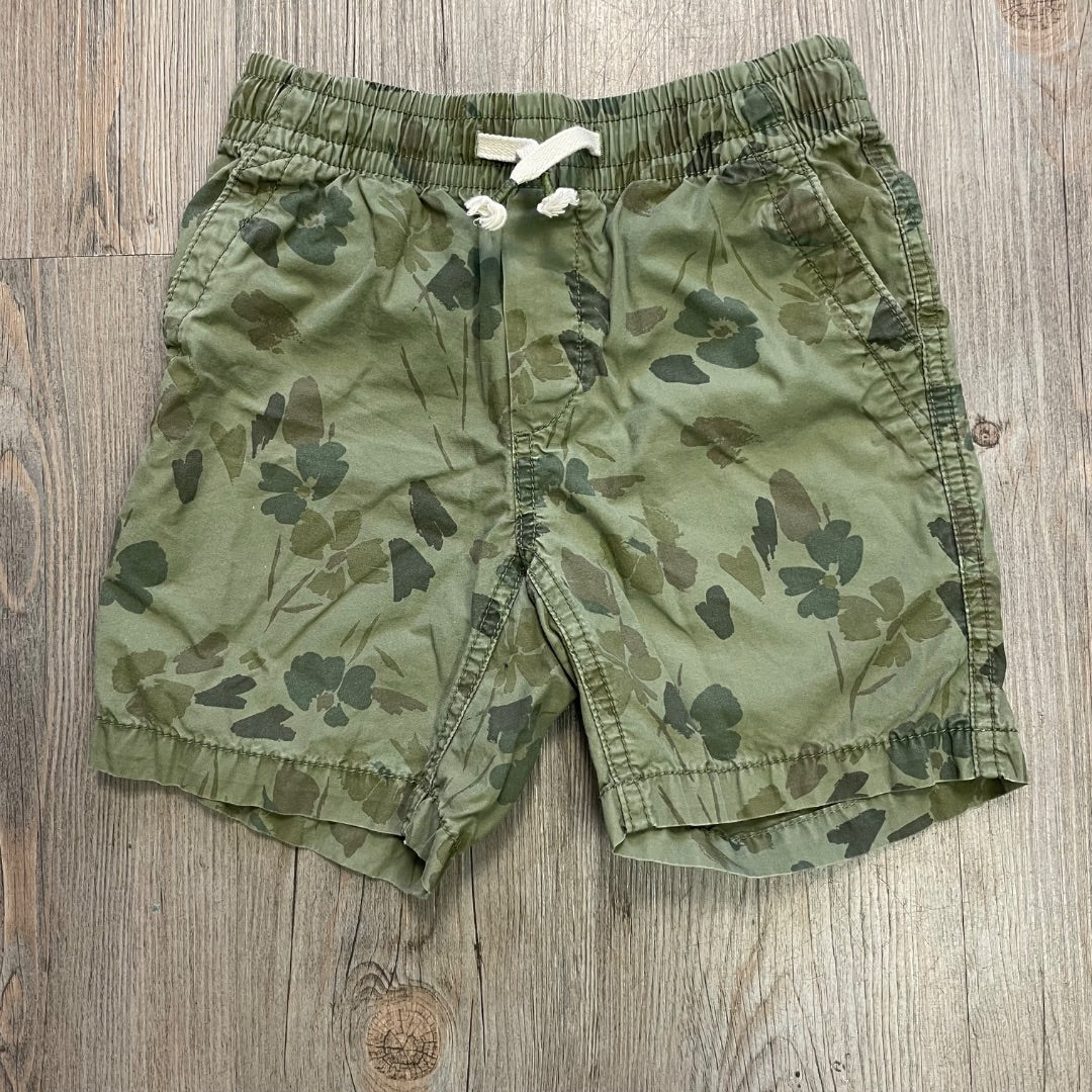 Green Floral Gap Draw String Short, 6-7Y
