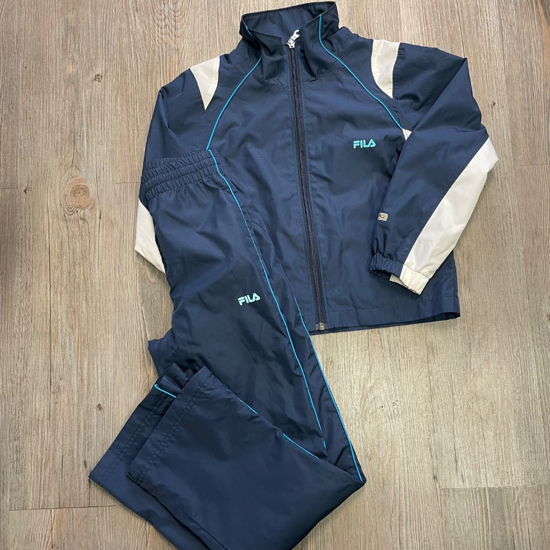 Navy Fila 2PC Windbreaker Track Set, 6-8Y