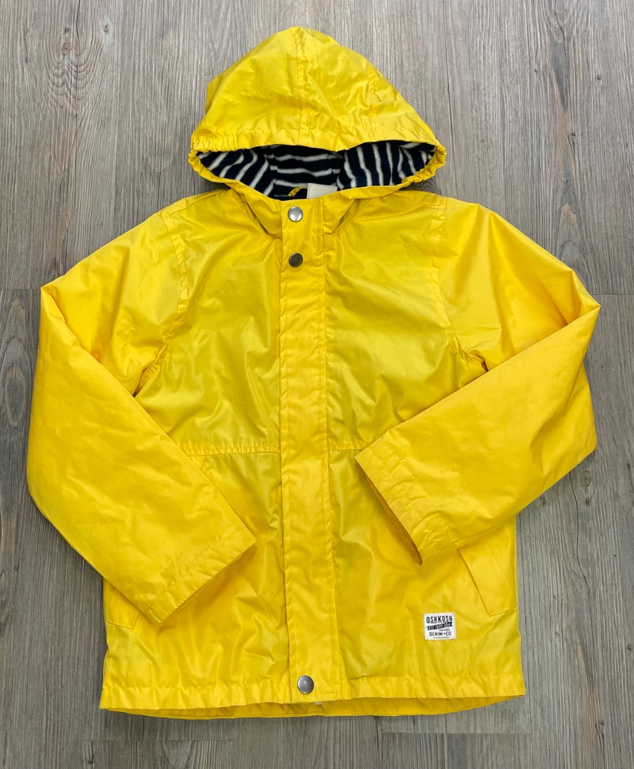 Yellow Oshkosh Fleece Lined Rain Jacket, 10Y