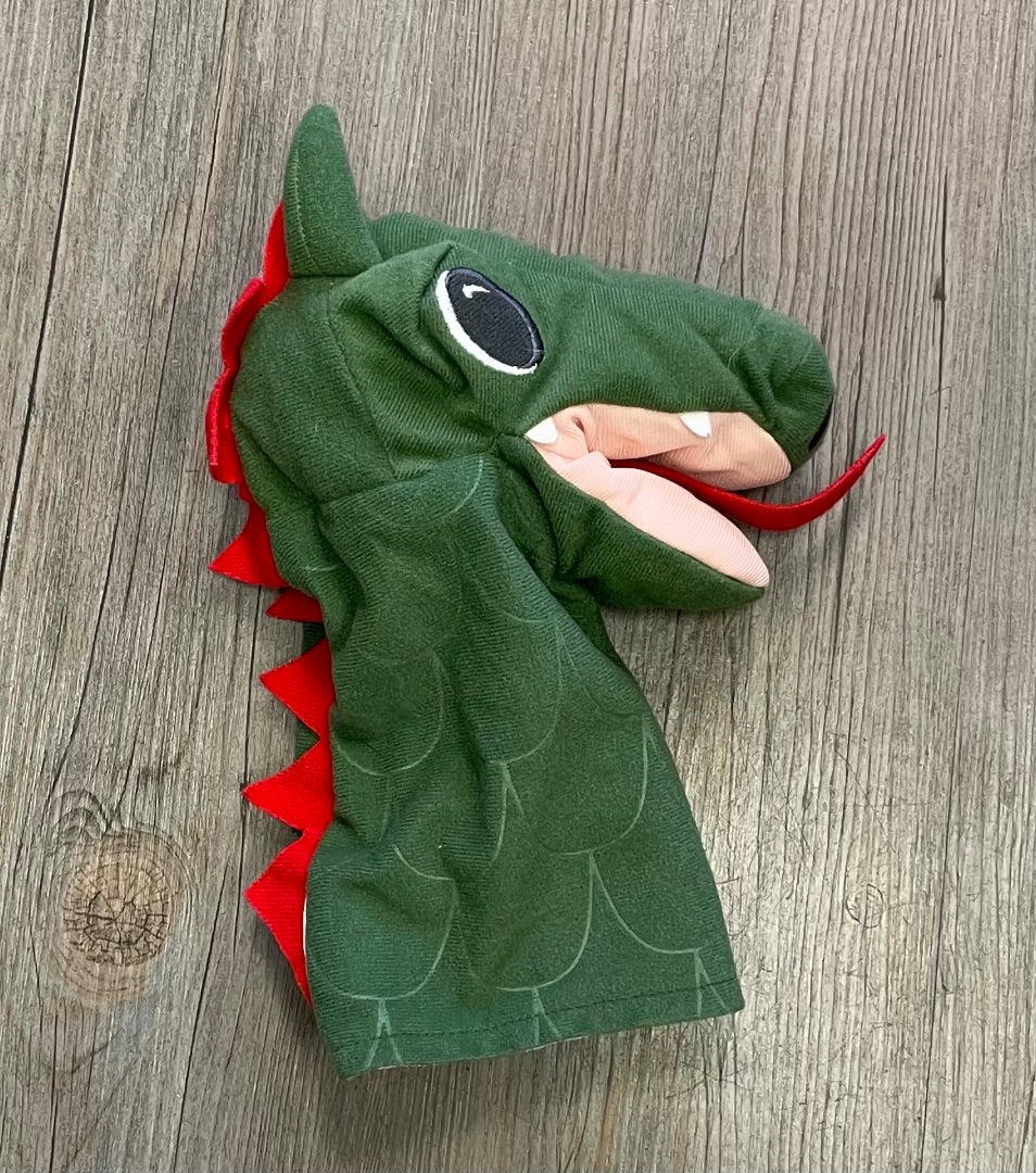 Green Ikea DinosaurHand Puppet Hand Puppet, Pre-owned