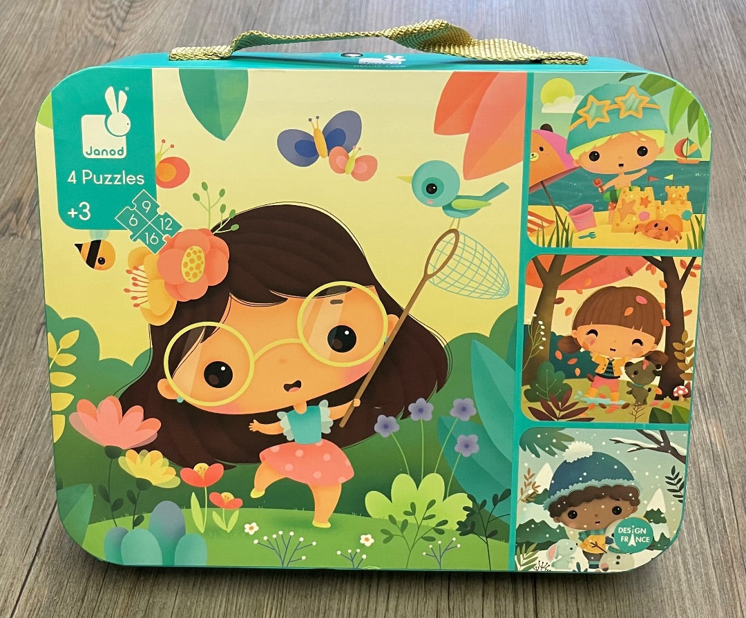 Multi Colour Janod 4 Floor Puzzle, 3Y+
