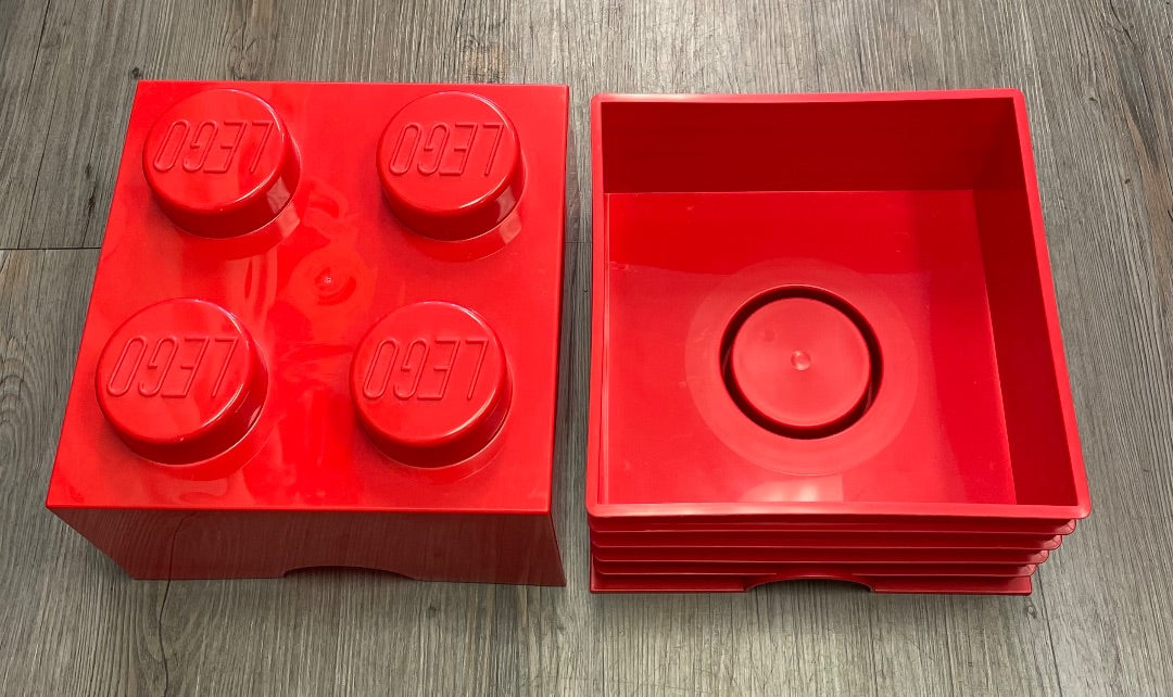 Red Lego Brick Storage Lego Storage, 4 Stud