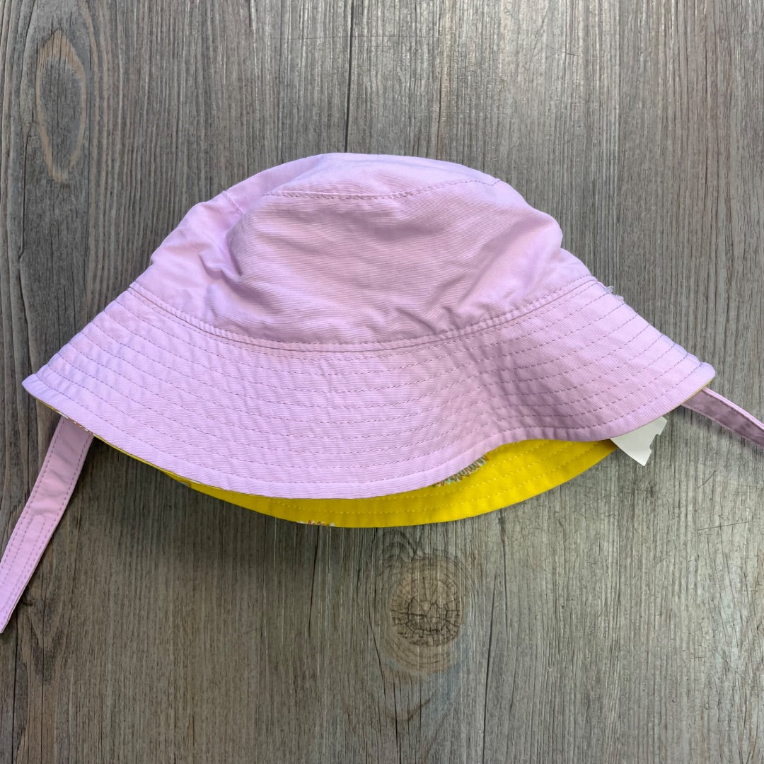Pink Yellow Patagonia Reversible Bucket Hat, 0-6M