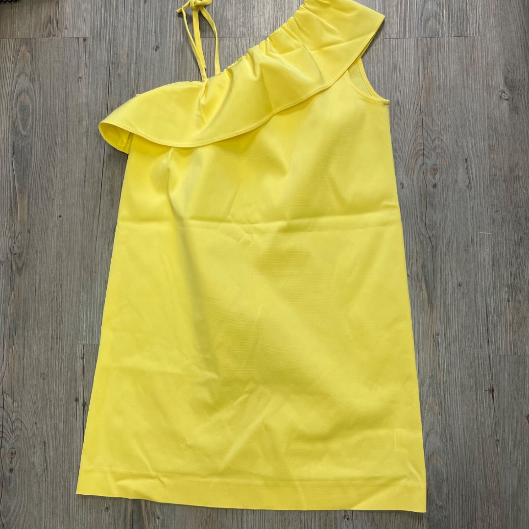 Yellow Crewcuts One Shoulder Ruffle Dress, 8Y