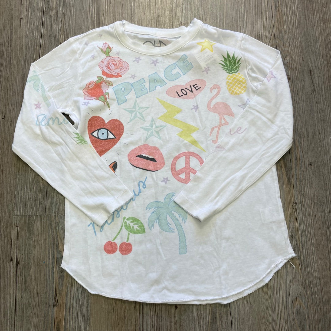 Peace Love Print Chaser LS Top, 10Y