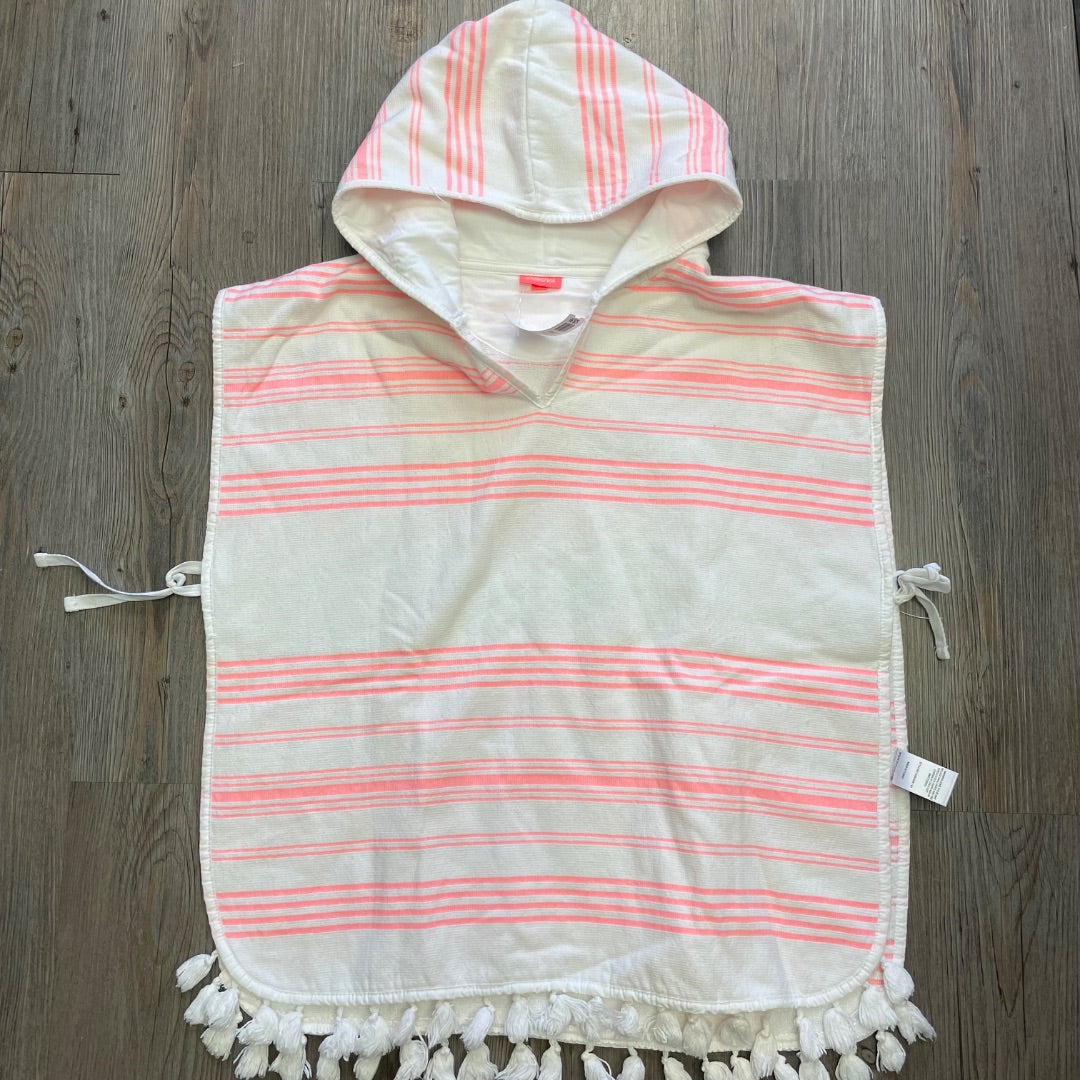 White pink Stripe Sunuva Hooded Cover Up, 10Y