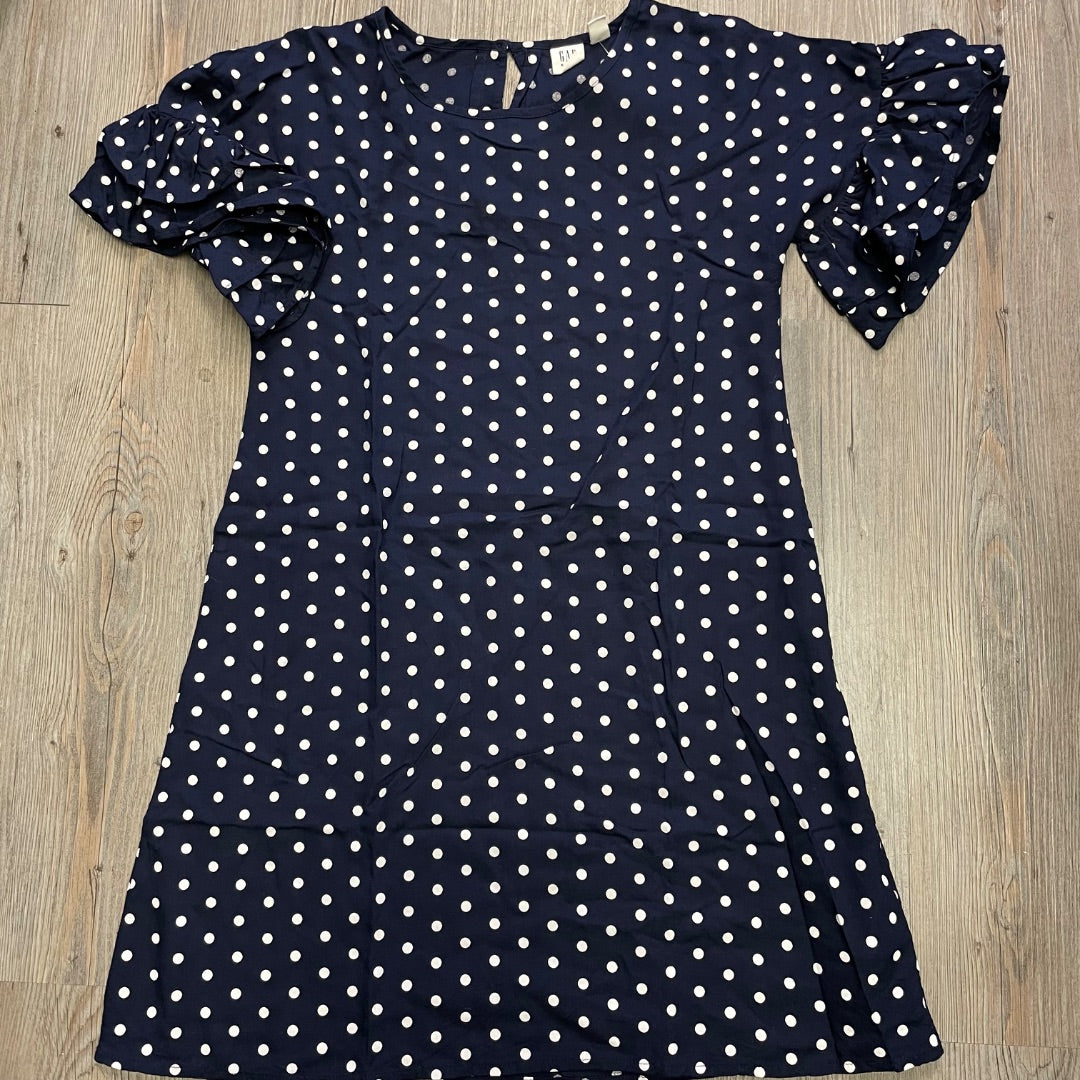 Polka Dot Gap Ruffle Sleeve Dress, 10Y