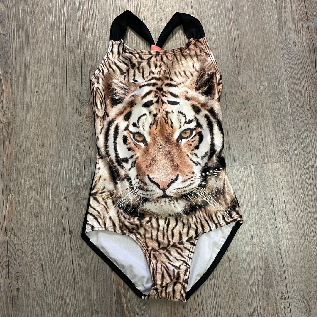 Tiger Print Xhilaration Onepiece Bathing Suit, 7-8Y