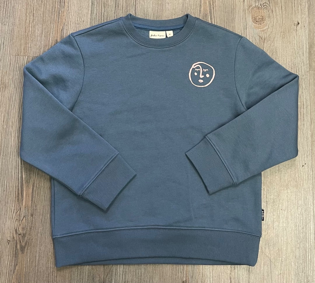 Slate Blue F4A Luna Fleece Pullover, 6Y