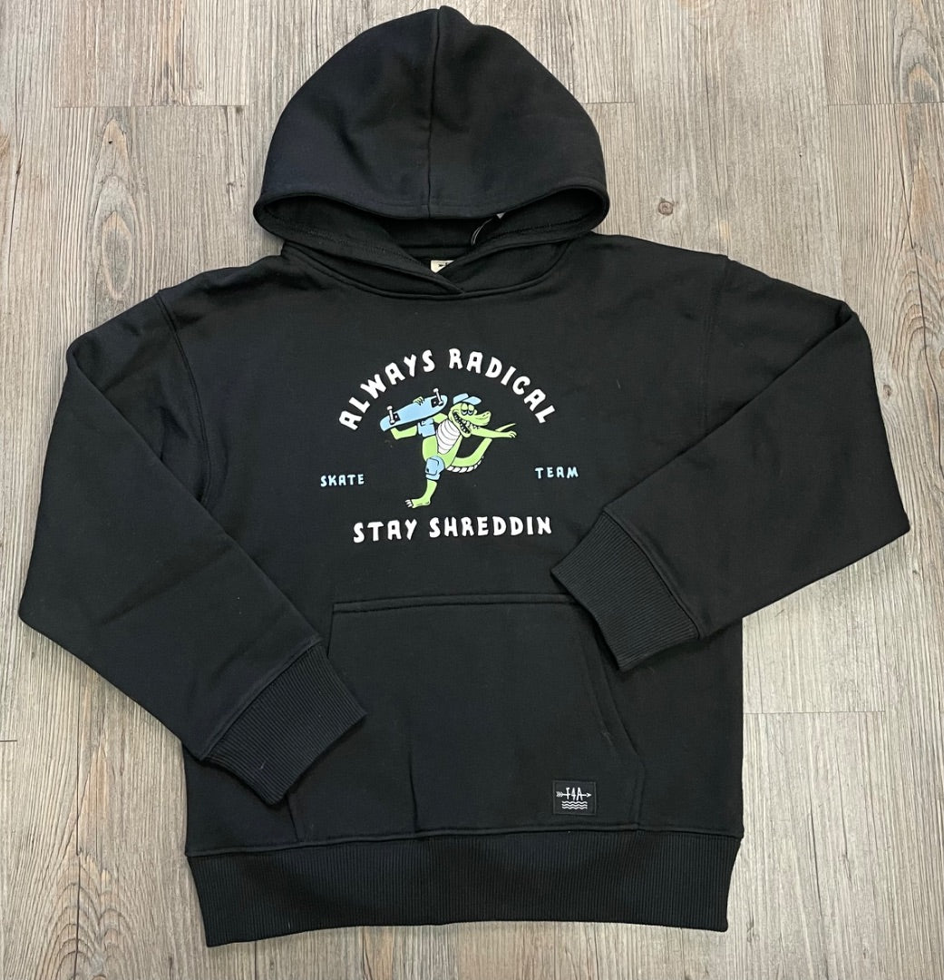 Black F4A Hadley Fleece Hoodie, 6Y