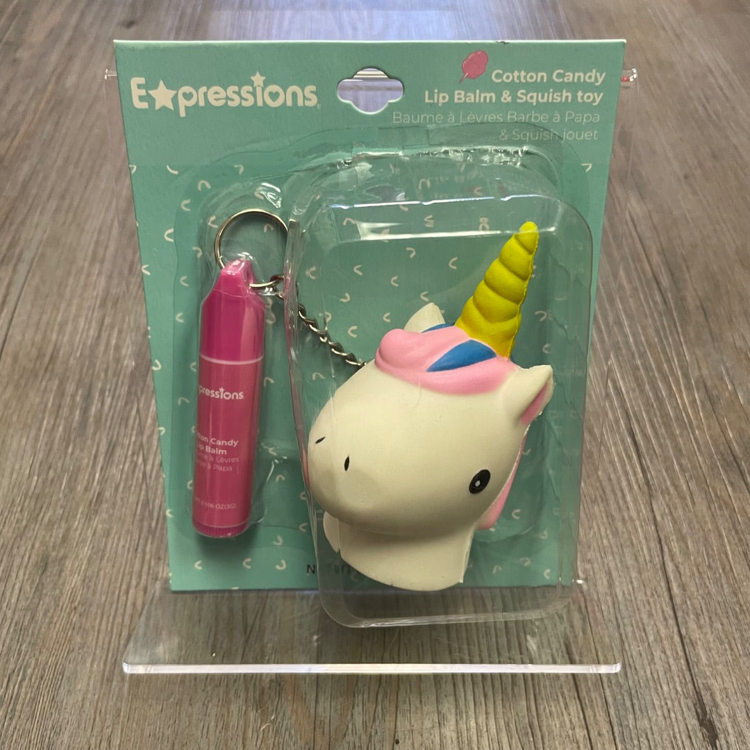 Pink White Squish Toy Unicorn