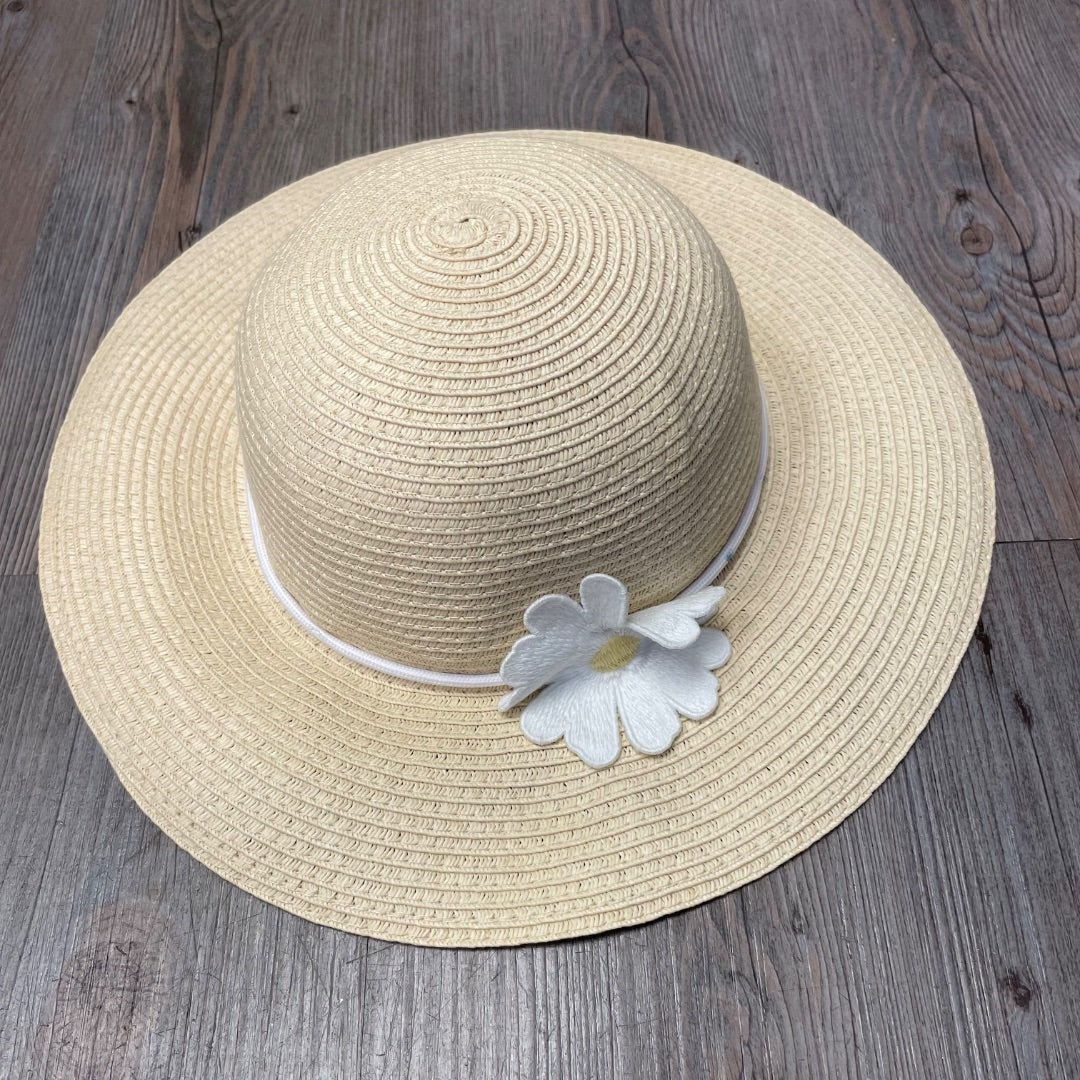 Beige Carters Straw Hat, 4-7Y