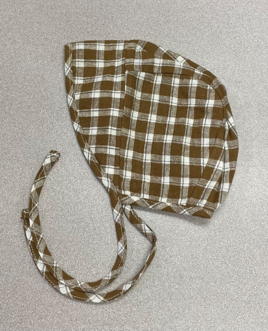 Saddle Plaid Rylee + Cru Brimmed Bonnet, 6-12M
