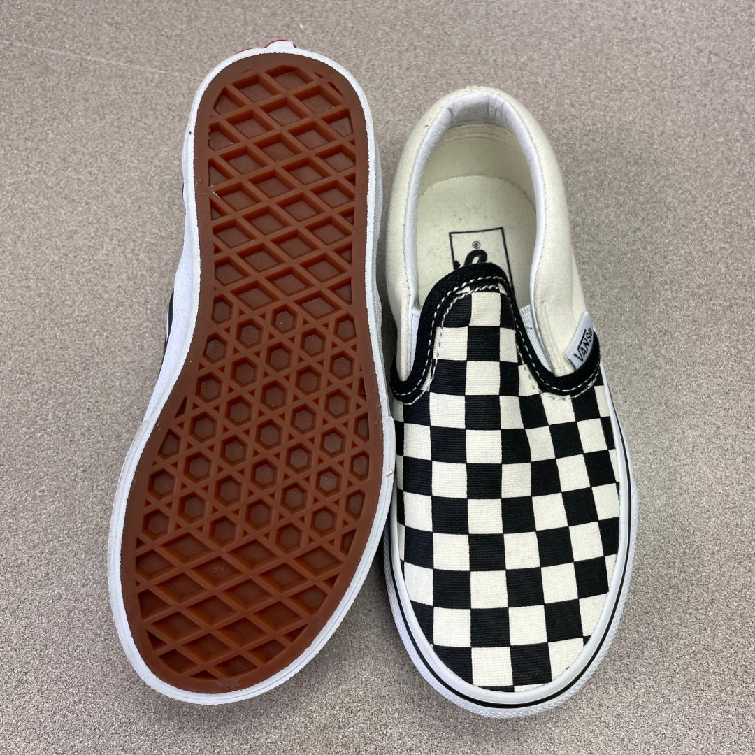 Check Vans Slip On Shoes, 11Y