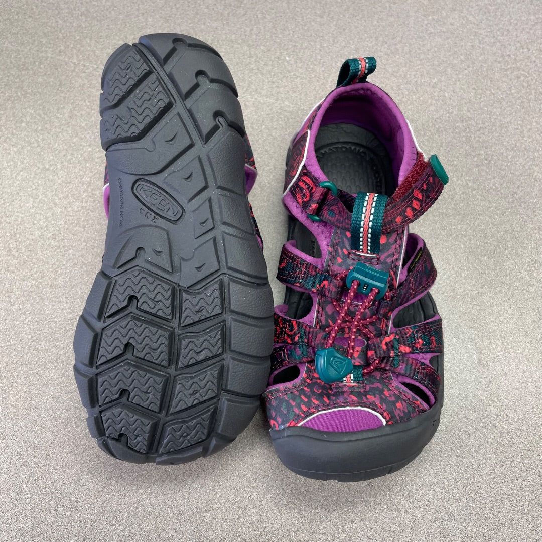 Purple Floral Keen Sandals, 12Y