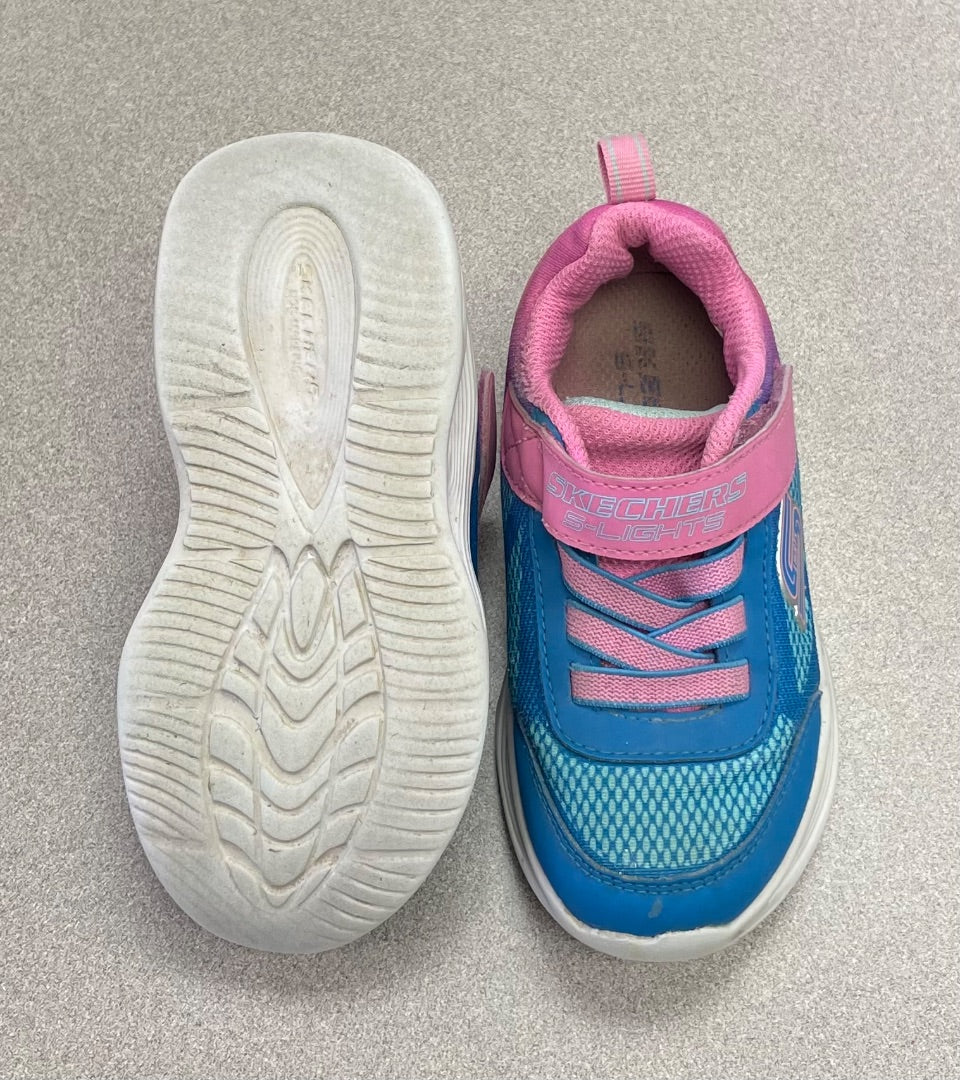 Blue/Pink Skechers Lights up Sneaker, 8T