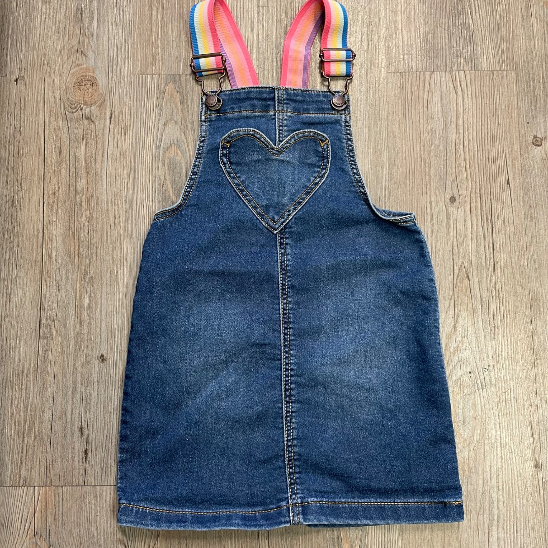 Navy Joe Fresh Denim Overall Dress, 5Y