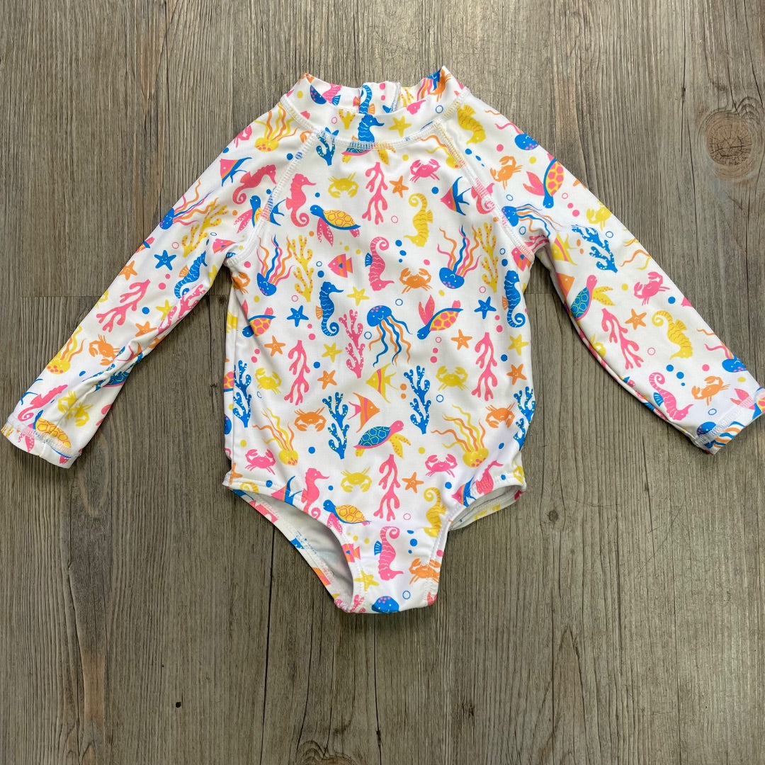Sea Animals Print Joe Fresh LS Bathing Suits, 6-12M