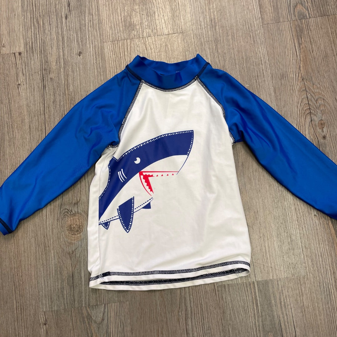 Shark Print LS Rashguards, 4Y