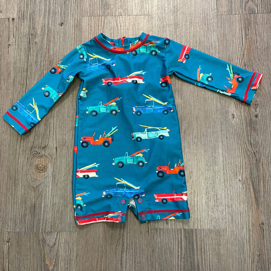 Cars Print LS Bathing Suits, 3-6M