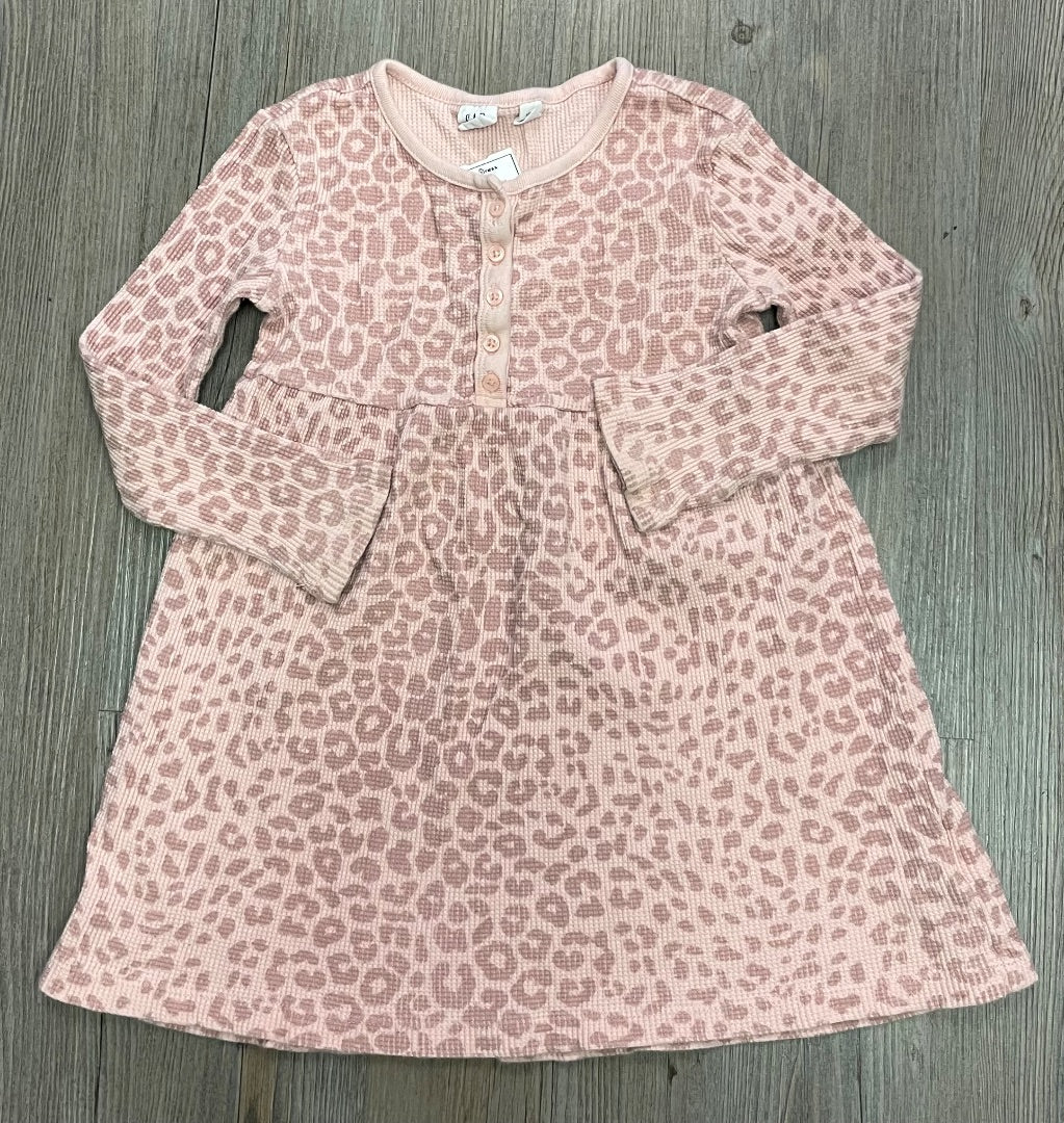 Leopard Gap LS Dress, 4-5Y