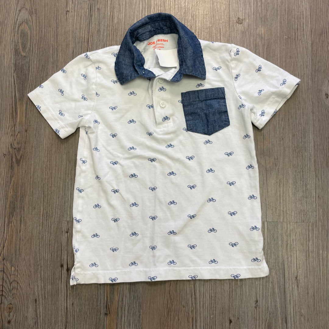 Bicycle Print Joe Fresh Polo, 6Y
