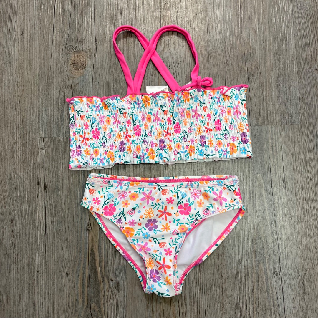 Floral Shelloha 2PC Bathing Suit, 6Y