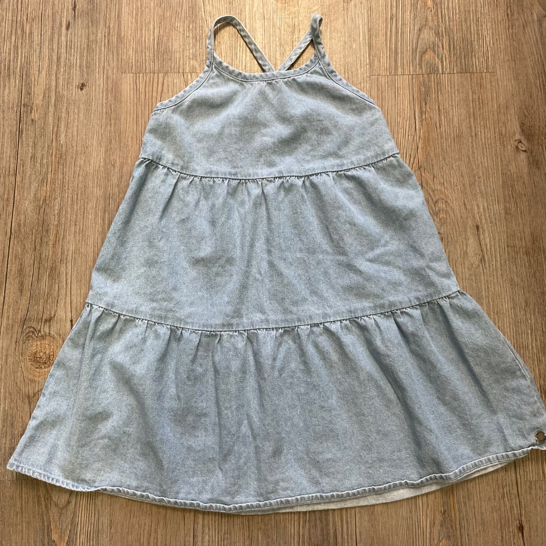 Blue Roxy Chambray Dress, 5Y