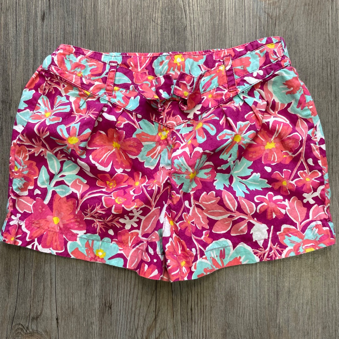 Floral Hatley Paper Bag Shorts, 5Y