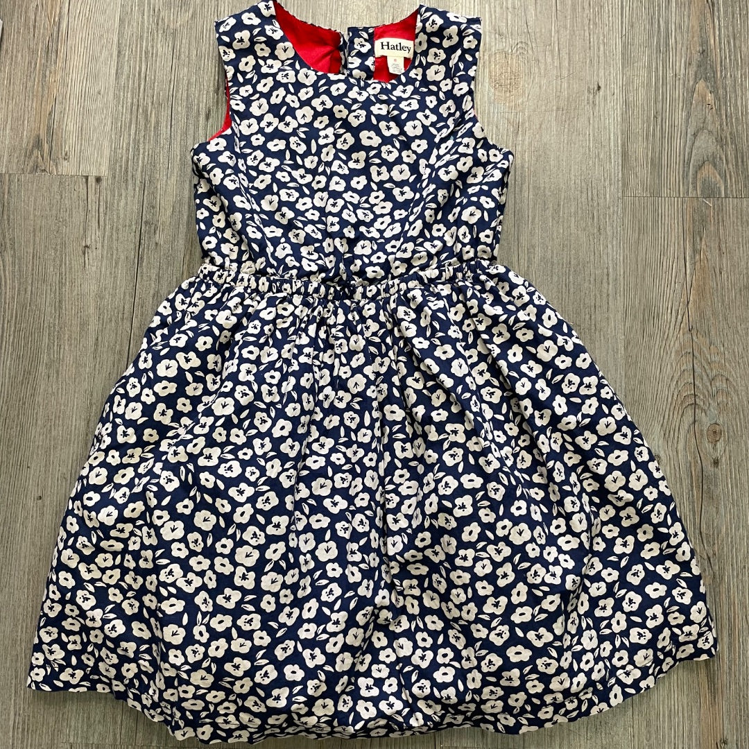 Navy Beige Hatley Floral Dress, 6Y