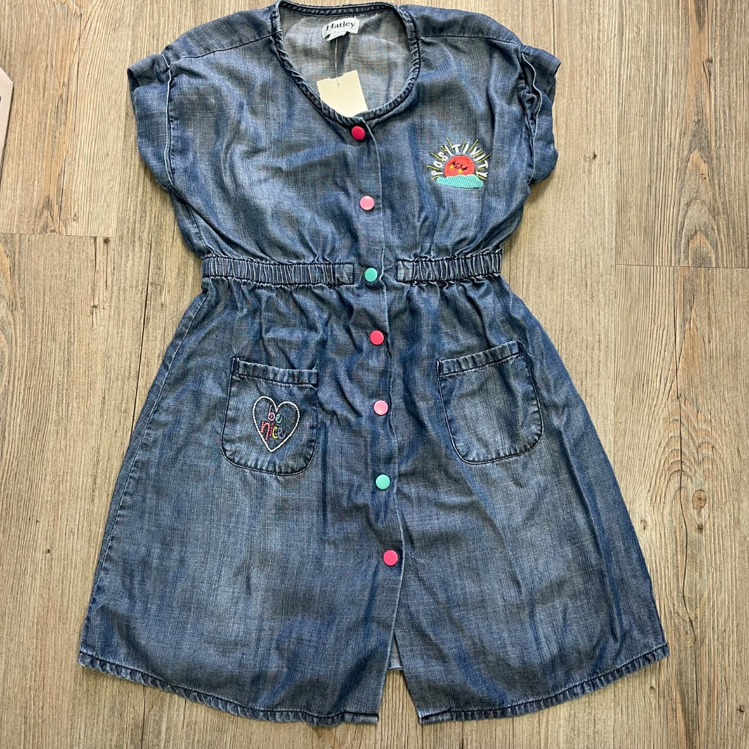 Blue Hatley Chambray Dress, 5Y