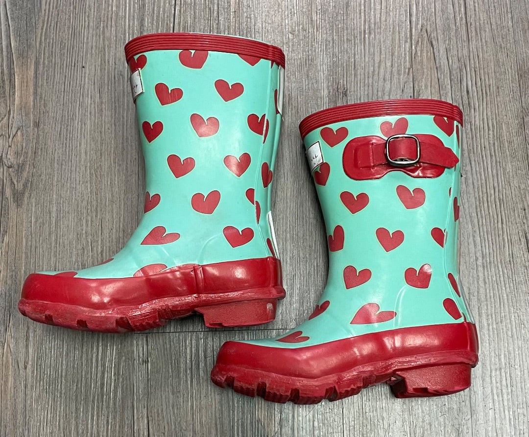 Mint/ Hearts Hatley Rain Boots, 8T