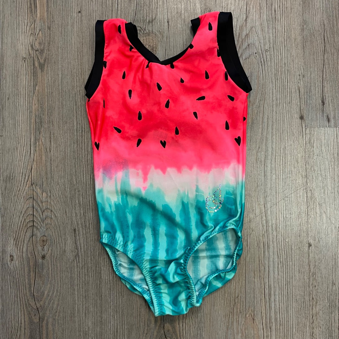 Watermelon Print Jagwear Gymnastic Leotard, 8Y
