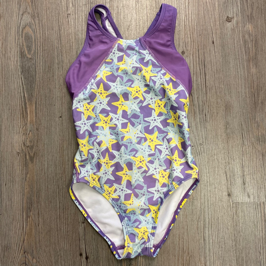 Starfish Print Bathing Suits Onepiece, 8Y