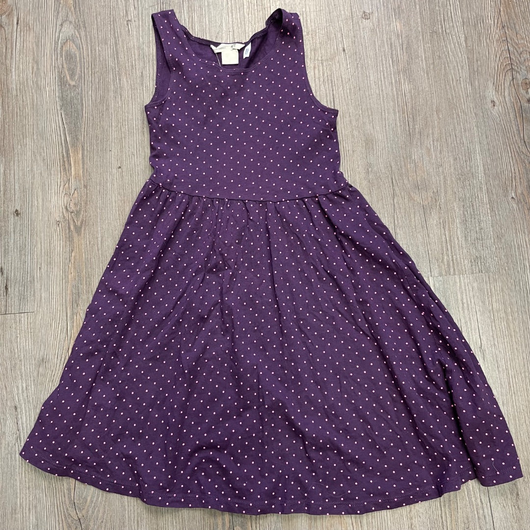 Purple H&M Polka Dot Dress, 6-8Y