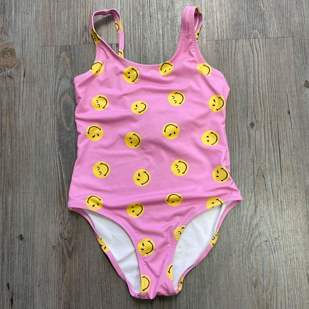 Pink Zara Smiley World Bathing Suits Onepiece, 6-7Y