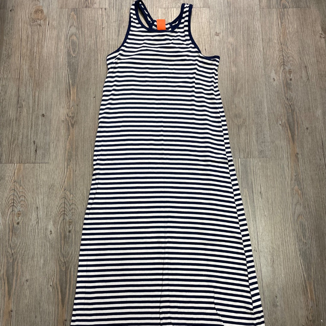 Navy White Joe Fresh Stripe Dress, 7-8Y